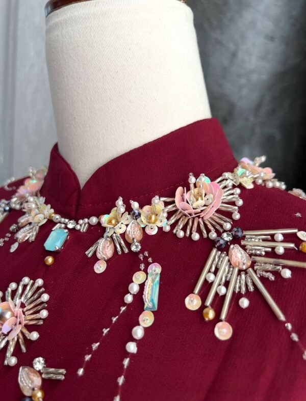 Plum Red Abaya - Image 2