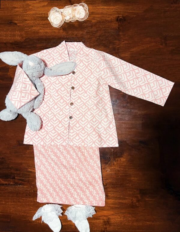 Kids Cotton Kebaya (Pink) - Image 5