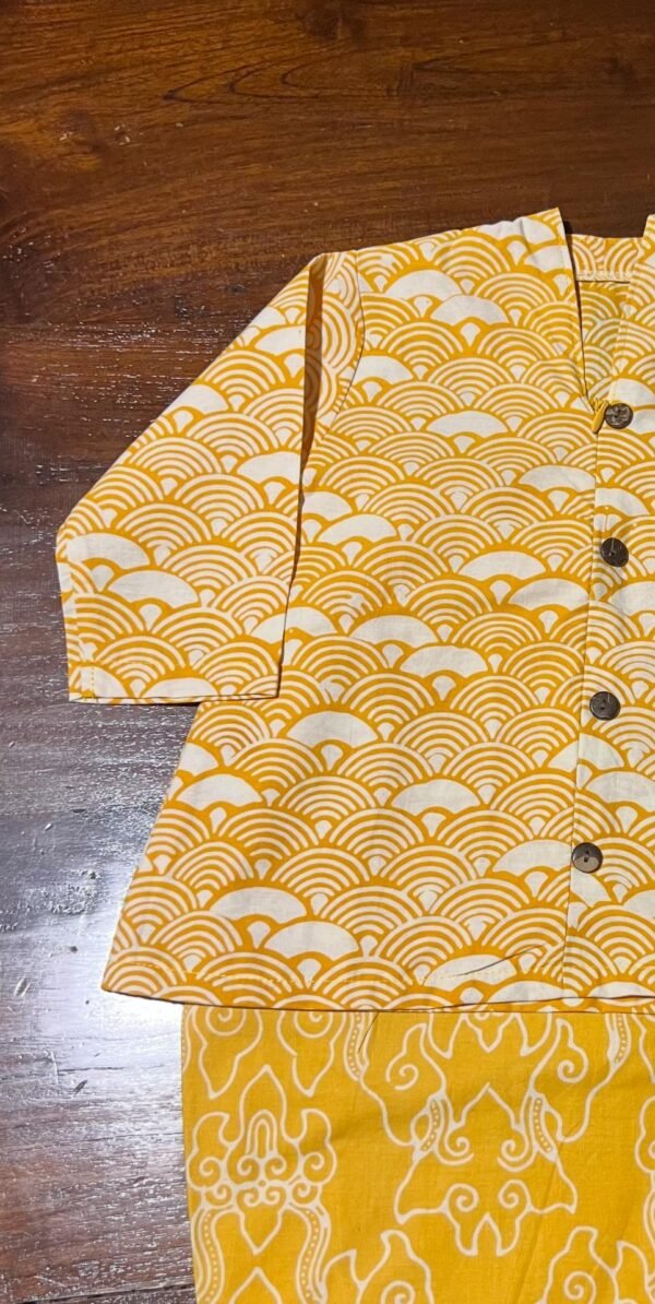 Kids Cotton Kebaya (Yellow) - Image 8