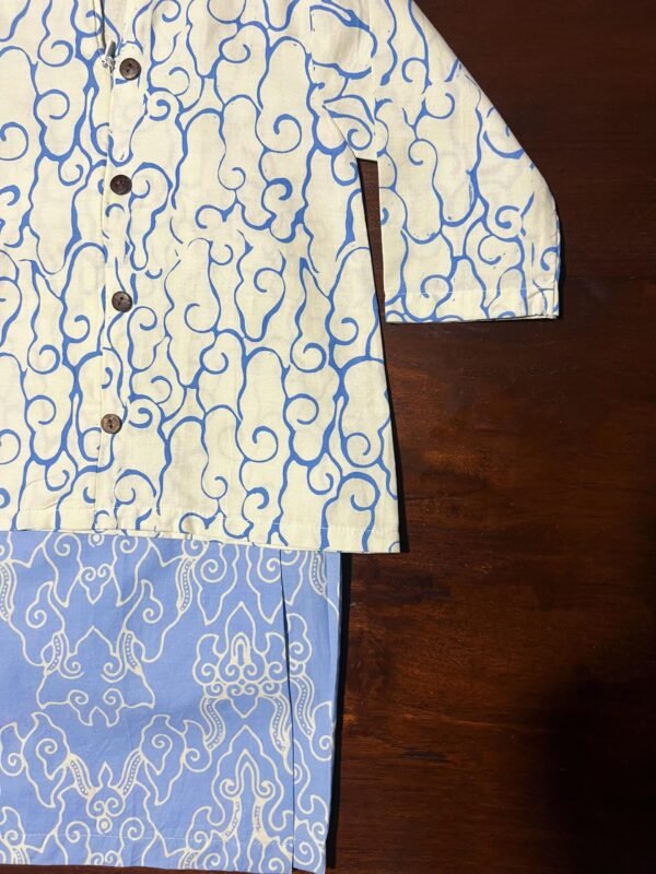 Kids Cotton Kebaya (Blue) - Image 6