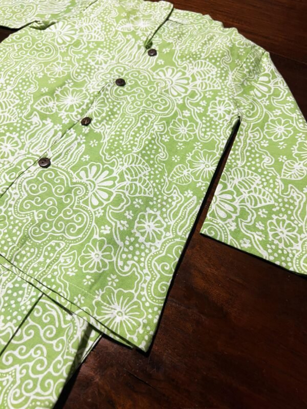 Kids Cotton Kebaya (Green) - Image 6