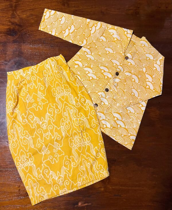 Kids Cotton Kebaya (Yellow) - Image 5