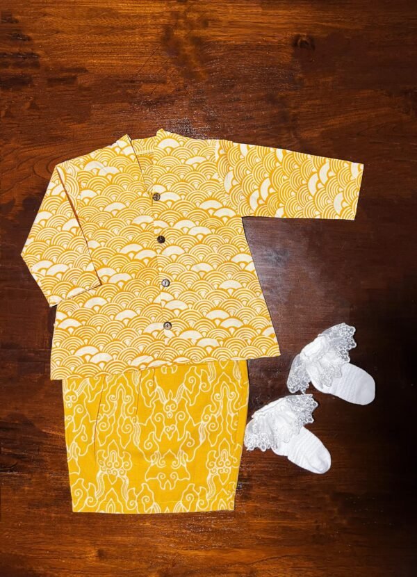 Kids Cotton Kebaya (Yellow) - Image 3