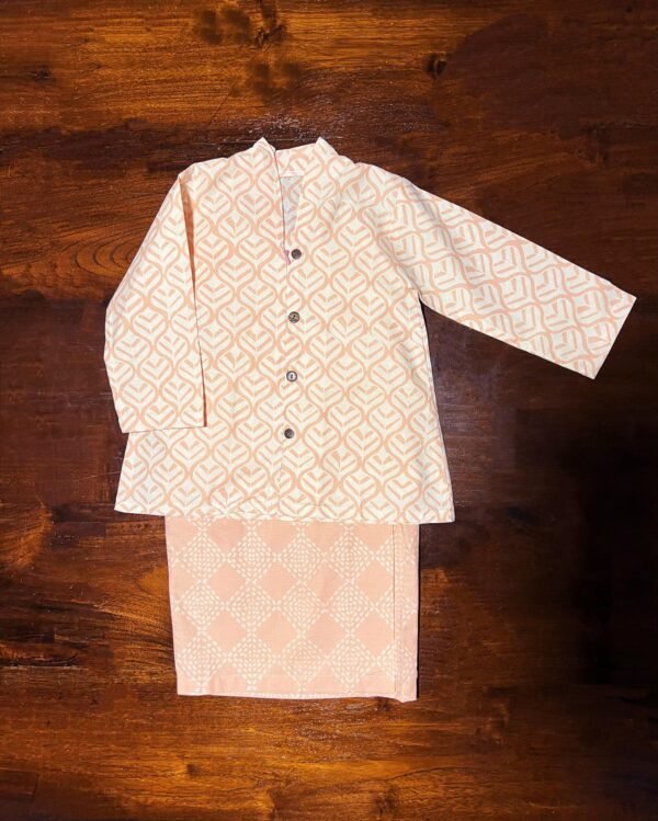Kids Cotton Kebaya (Peach) - Image 8