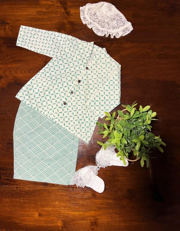 Kids Cotton Kebaya (Pine Green) - Image 2