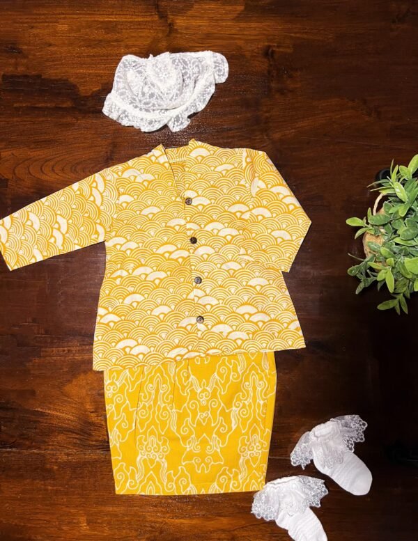 Kids Cotton Kebaya (Yellow) - Image 2