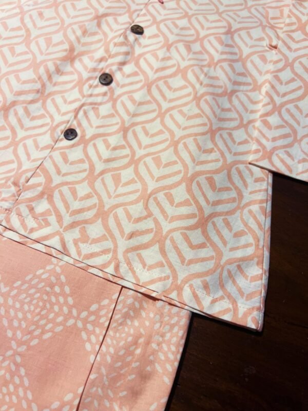 Kids Cotton Kebaya (Peach) - Image 3