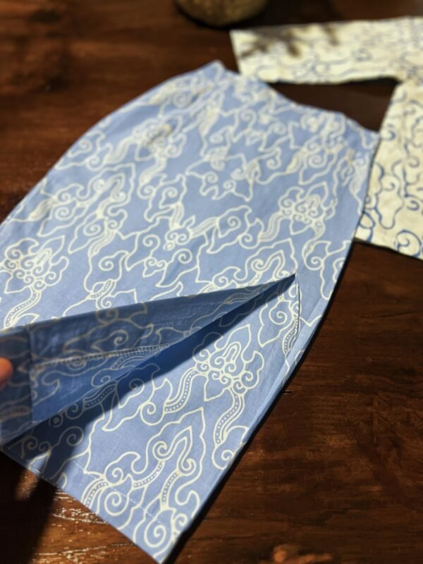 Kids Cotton Kebaya (Blue) - Image 4