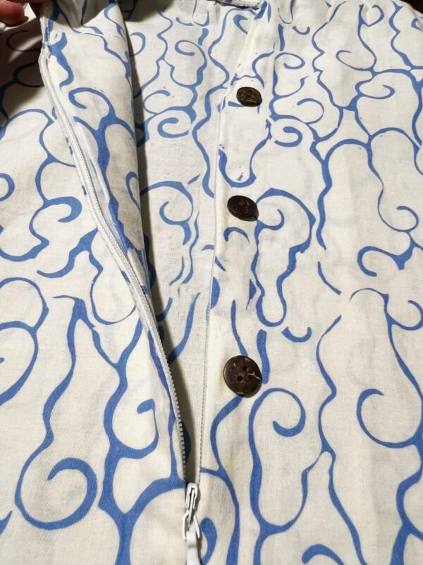 Kids Cotton Kebaya (Blue) - Image 7