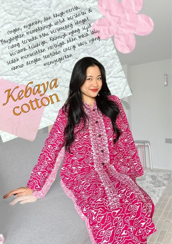 Adult Cotton Kebaya (Magenta Pink) - Image 3