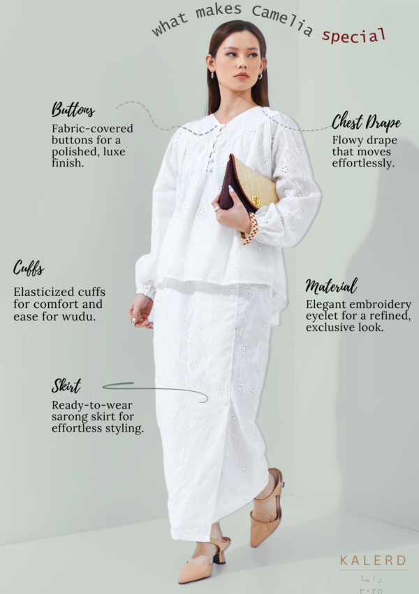 Camelia Embroidery Kurung - Image 3