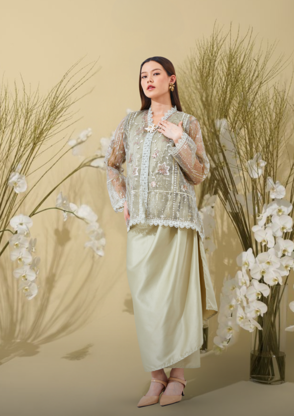 Bunga Green Kebaya (PREORDER)